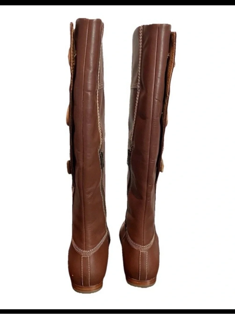 Timberland Women's Brown Leather Over-the-Knee Button-Trim Boots